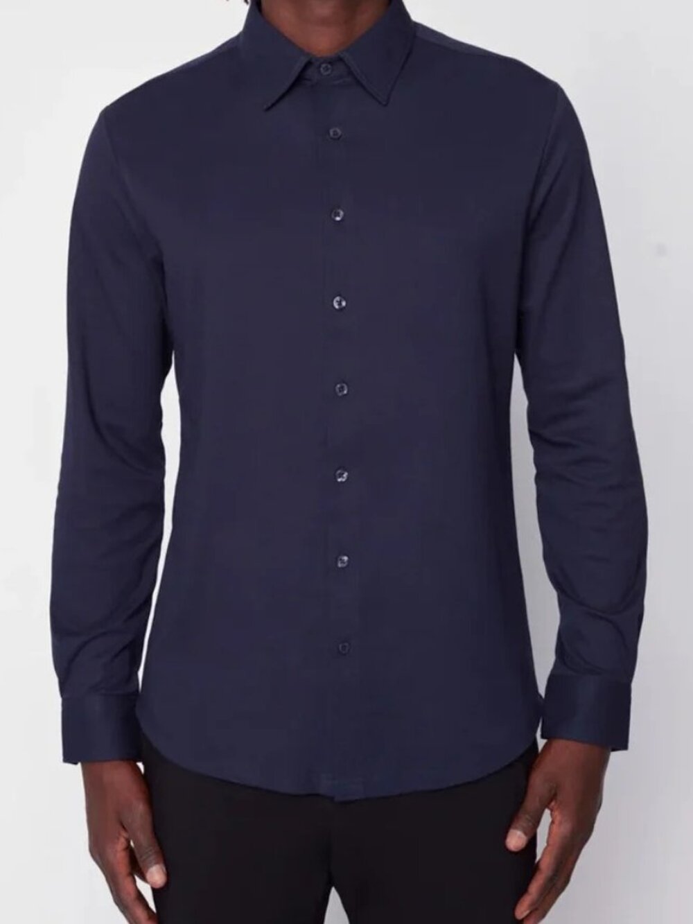 Projek Raw Navy Long Sleeve Knit Shirt